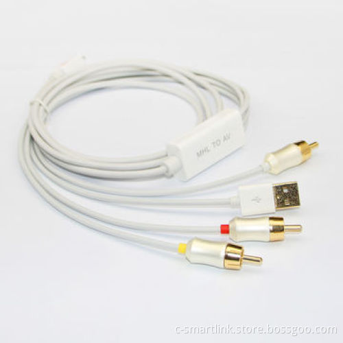 MHL to AV adapter/connect multifunction to mobile, Samsung/HTC/LG, L=1.5m with RCP, 1080P to 480P